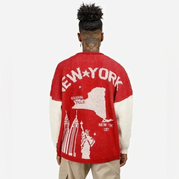 SPIRIT JERSEY NEW YORK STATE KNIT SWEATER UNISEX S - Picture 5 of 7